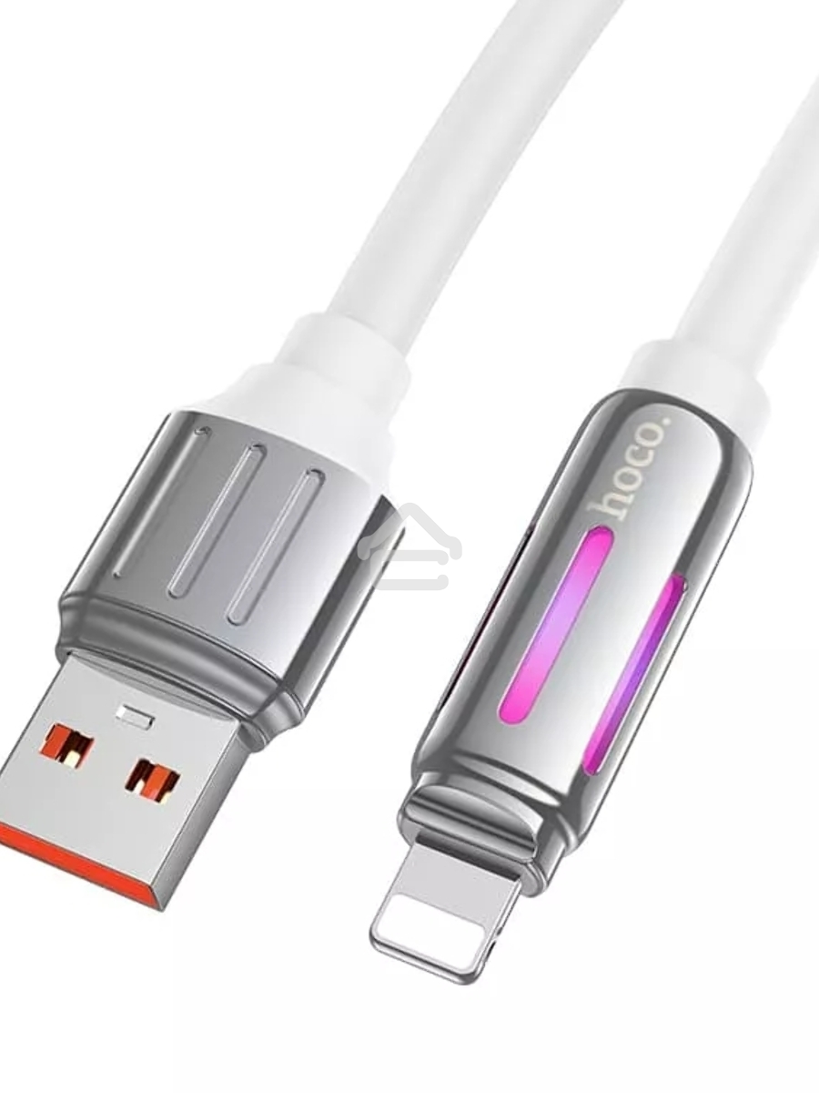 Кабель USB HOCO U136 Prize, USB - Lightning, 2.4А, 1.2м, белый