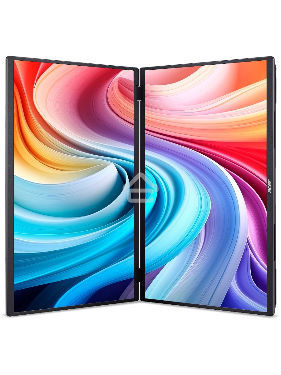 Монитор Acer PD193QEbmiuux 18,5'', Double Portable monitor, UltraThin Black, 16:9, IPS, 1920x1080, 4ms, 250cd, 100Hz, 1xHDMI + 2xType-C(15W) + SPK + Audio Out, Speakers 2Wx2, sync: FreeSync, Vesa:100x100