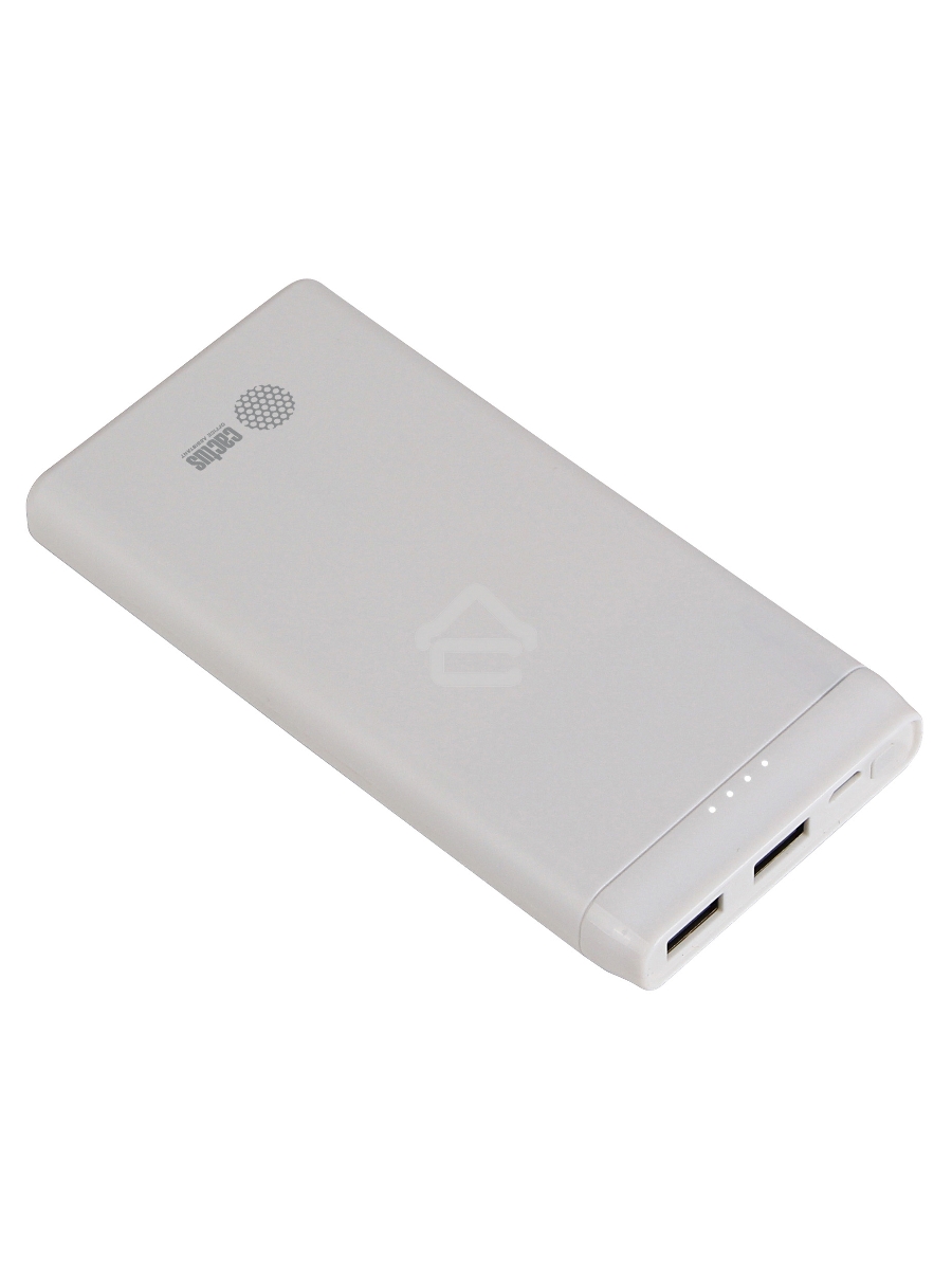 Мобильный аккумулятор Cactus CS-PBFSMT-10000 10000mAh 2.1A 2xUSB белый