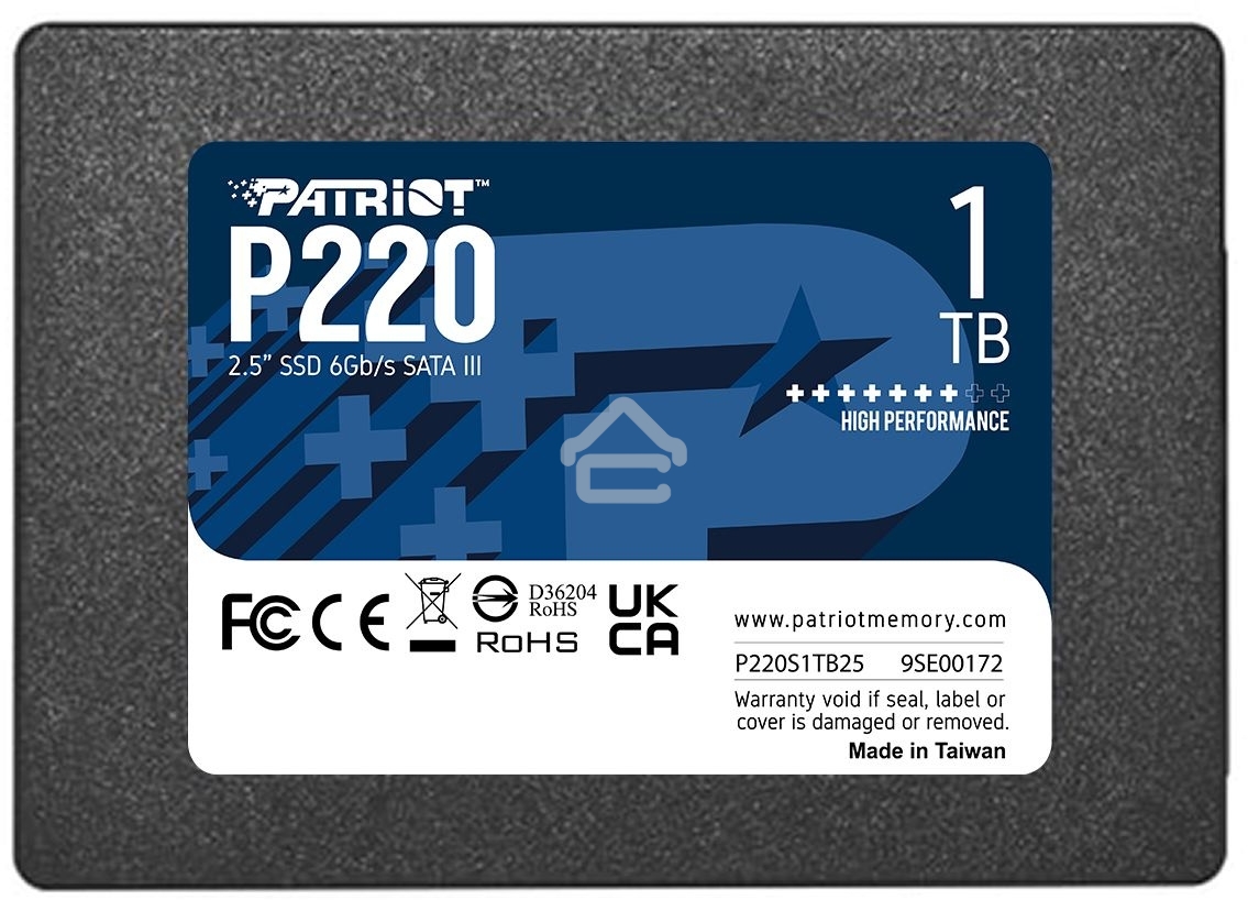 Накопитель SSD Patriot P220, 1Tb, SATA III, 2.5