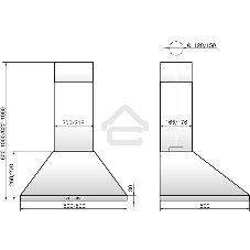Вытяжка каминная Elikor Вента 50П-430-К3Д черный, 50 см, 430 куб. м/ч, 54 дБ