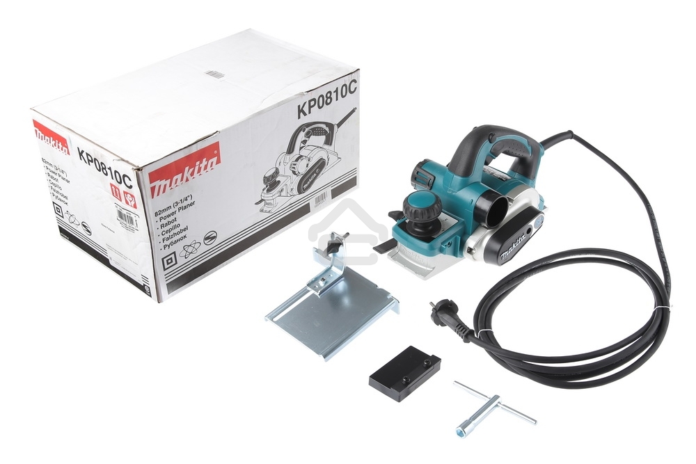 Рубанок Makita KP0810C Рубанок,1050Вт,12000об\м,ширина-82мм,глуб-4мм,3.2кг,кор,парал упор