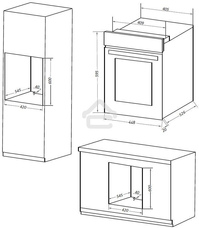 Шкаф духовой электрический Maunfeld EOEC516B2, встраиваемый