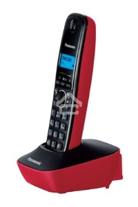 Телефон беспроводной (DECT) Panasonic KX-TG1611RUR (красный) {АОН, Caller ID,12 мелодий звонка,подсветка дисплея,поиск трубки}