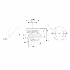 Выключатель-кнопка металл Rexant 250V 2А (2с) (ON)-OFF Ø16.2 красный
