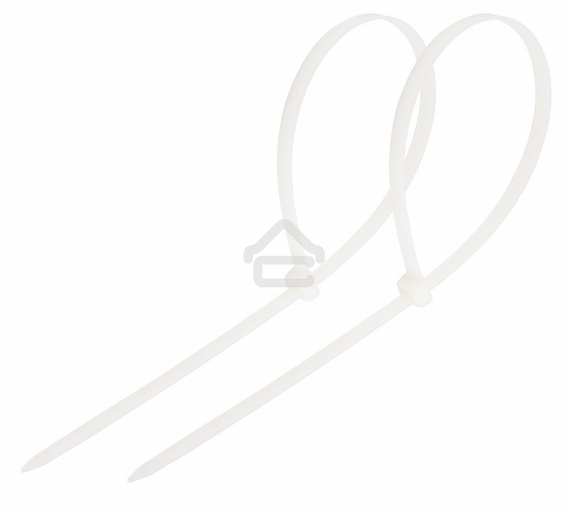 Хомут-стяжка кабельная нейлоновая Rexant 300 x 4,8 мм, белая, упаковка 100 шт.