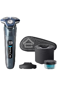 Бритва роторная Philips S7882/55 питан.:элек.сеть/аккум. синий/серебристый