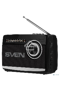 Радиоприёмник SVEN SRP-535 чёрный (3 Вт, FM/AM/SW, USB, SD/microSD, 900 мАч, 2 х D/UM, фонарь)