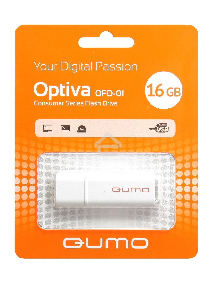 Флэш Диск QUMO 16GB Optiva 01 White QM16GUD-OP1-white