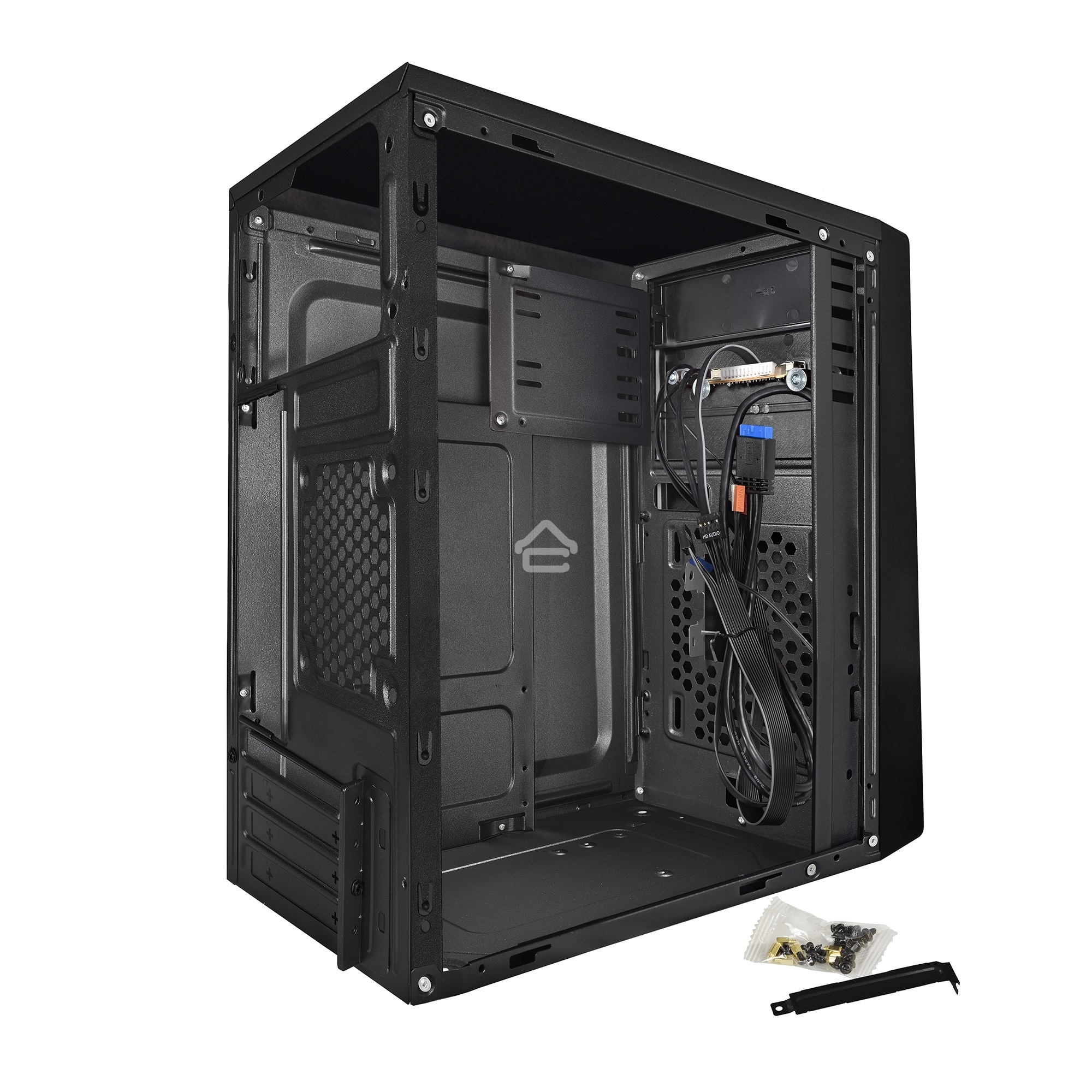 Компьютерный корпус Exegate EX283061RUS  Minitower ExeGate BAA-107U Black, mATX, <AAA350, 80mm>, 1*USB+2*USB3.0, Audio