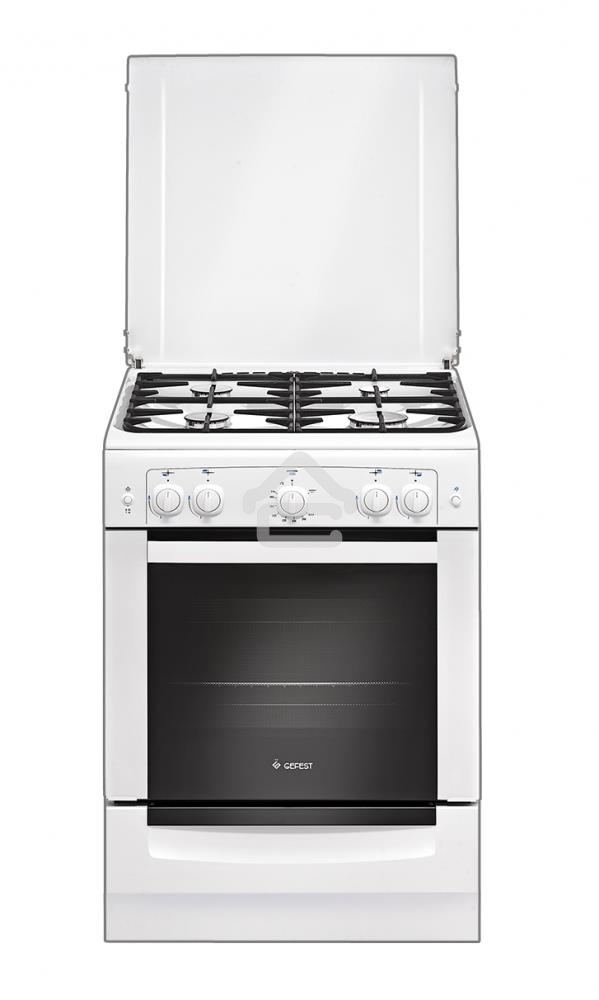 Плита газовая Gefest ПГ 6100-02 0009 белый, конфорок 4 шт, духовка 52 л, 60 см x 85 см x 60 см