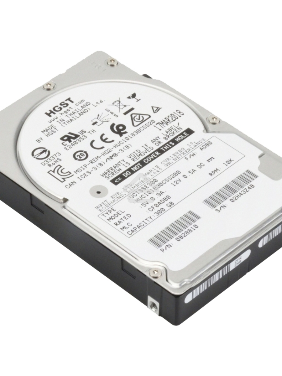 Жесткий диск HDD HGST SAS Server 300Gb 2.5'' Ultrastar 10K rpm 12Gb/s 128Mb 1 year ocs (replacement AL15SEB030N, AL14SEB030N)