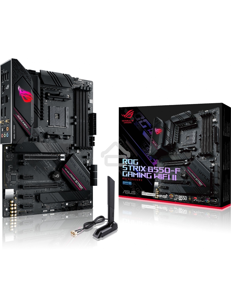 Материнская плата ASUS ROG STRIX B550-F GAMING WIFI II, AM4, AMD B550, 4xDDR4, 6xSATA, 2xM.2, 1xPCIe 3.0 x4, 1xPCIe 4.0 x16, 3xPCIe x1, 1xDP, 1xHDMI, 1x 2.5Gb LAN, 1xUSB-A 3.2 Gen 2, 2xUSB-A 3.2 Gen 1, 1xUSB-C 3.2 Gen 2, 5x3.5 мм, 7.1, ATX