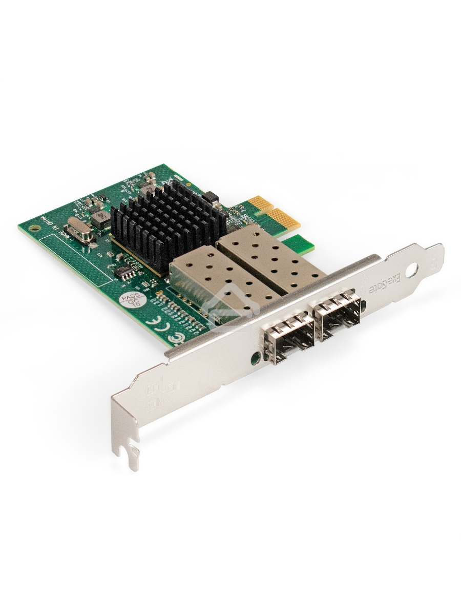 Сетевой адаптер ExeGate EXE-82576-F2 (PCI-E x1 v2.0, порты 2xSFP, 10/100/1000Mbps, Gigabit Server NIC Intel Chipset 82576-F2)