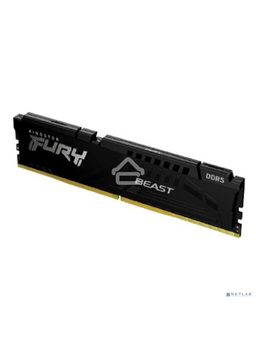 Оперативная память Kingston Fury Beast, DDR5, 32GB (1x32 GB), 5600 MHz, CL36, DIMM, радиатор, чёрный