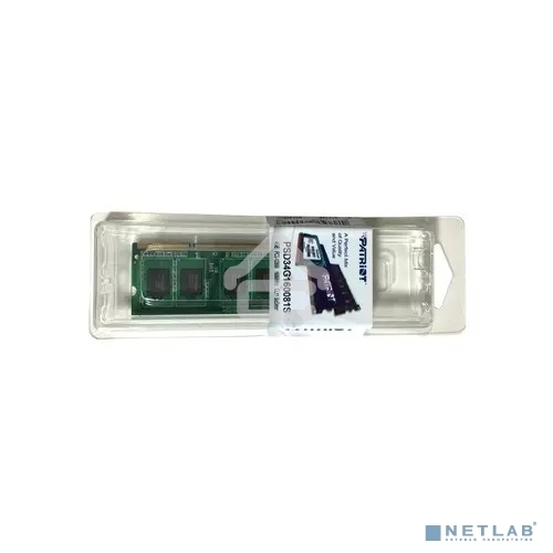 Оперативная память Patriot, DDR3, 4GB (1x4 GB), 1600 MHz, CL11, SO-DIMM