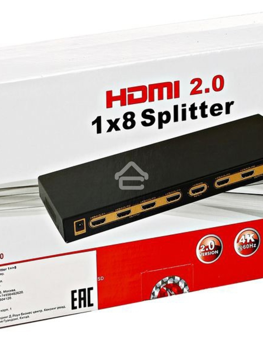 Разветвитель VCOM HDMI Spliitter 1=>8 2.0v, <DD428>