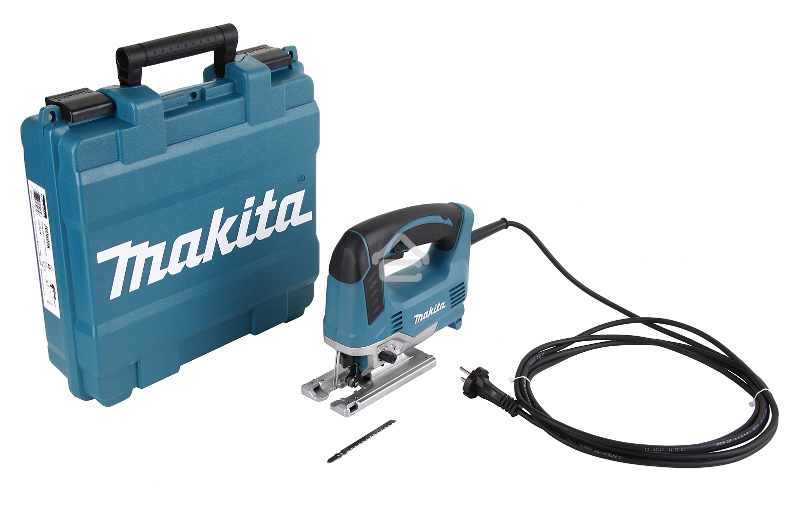 Лобзик Makita JV0600K Лобзик,в\рук, 650Вт,500-3100об\м,ход-23мм,рез-90мм,2.4кг,чем,3маятн+1