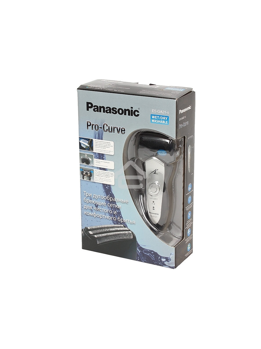 Бритва сетчатая Panasonic ES-GA21 реж.эл.:3 питан.:аккум. черный/серый