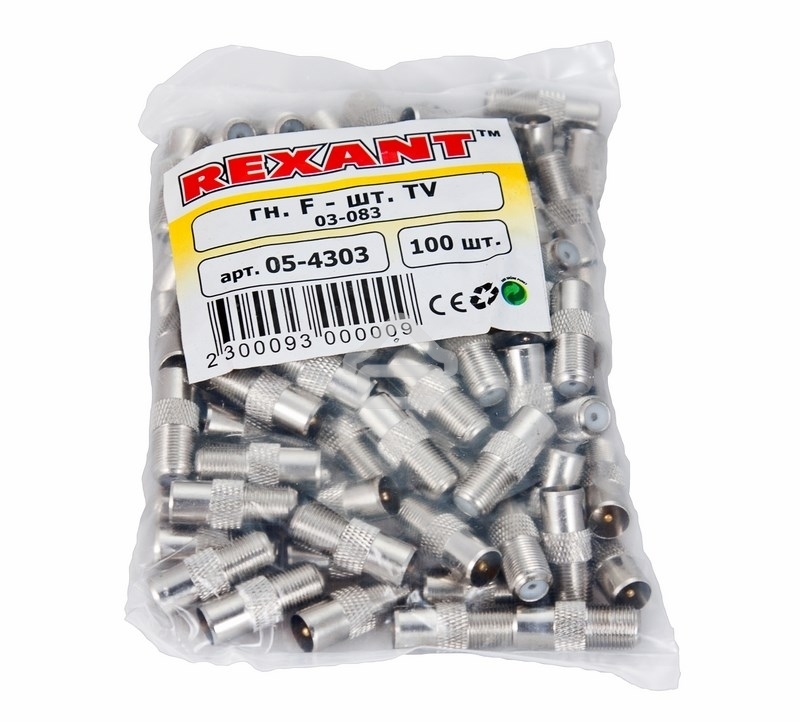 Переход гнездо F-штекер TV Rexant