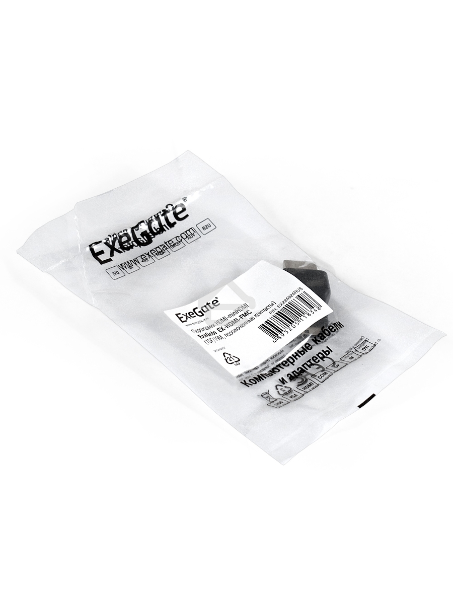 Переходник Exegate EX284924RUS HDMI-miniHDMI EX-HDMI-FMC (19F/19M, позолоченные контакты)