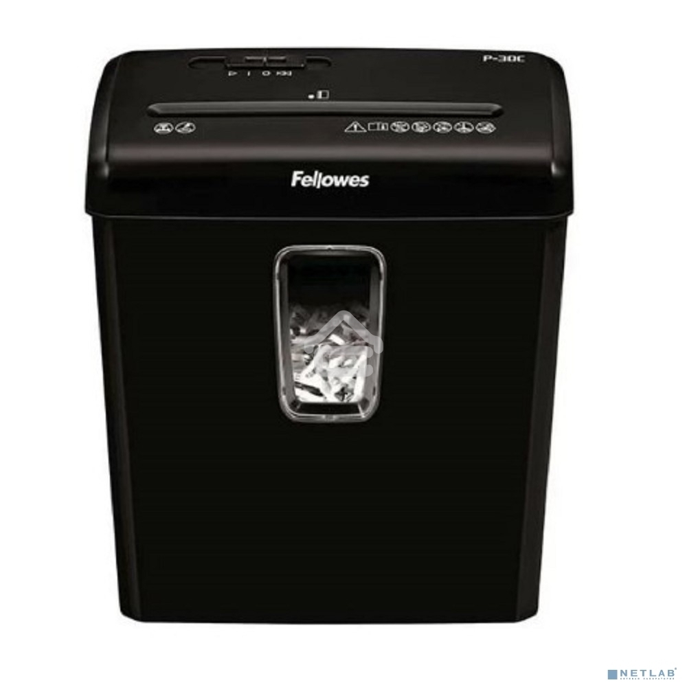 Шредер Fellowes® Powershred® P-30C, DIN P-4, 4х34 мм, 6 лст., 15 лтр.