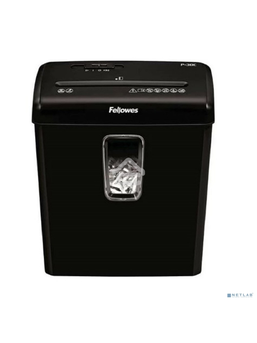 Шредер Fellowes® Powershred® P-30C, DIN P-4, 4х34 мм, 6 лст., 15 лтр.