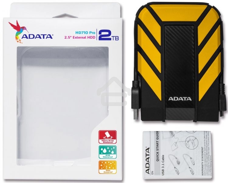Внешний жесткий диск ADATA USB 3.0 2Tb AHD710-2TU3-CYL DashDrive Durable 2.5