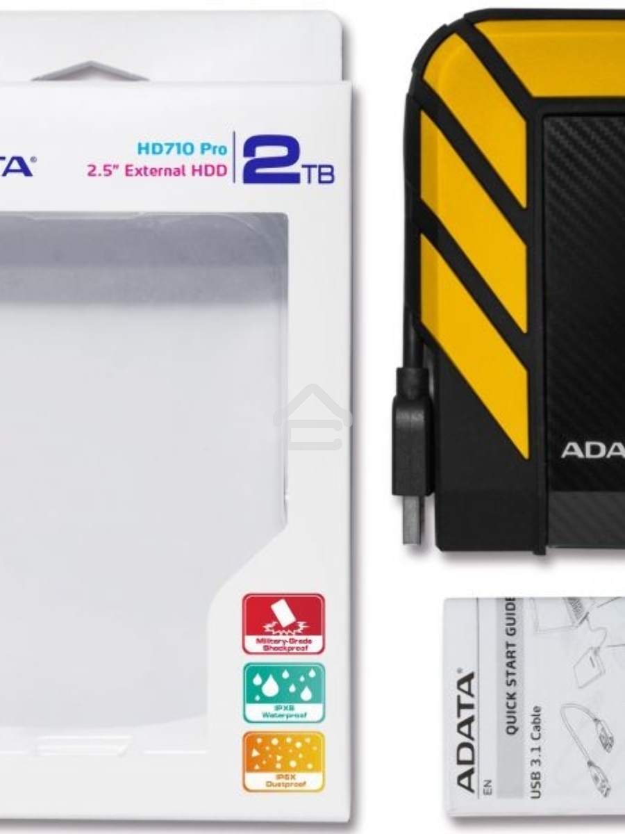 Внешний жесткий диск AData USB 3.0 2Tb AHD710-2TU3-CYL DashDrive Durable 2.5