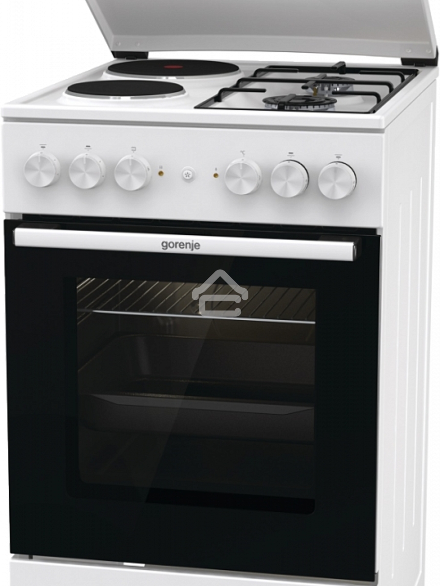 Плита комбинированная Gorenje GK5A12WG белый, конфорок 2 газовых и 2 электрических, духовка 68 л, 50 см x 85 см x 59.4 см