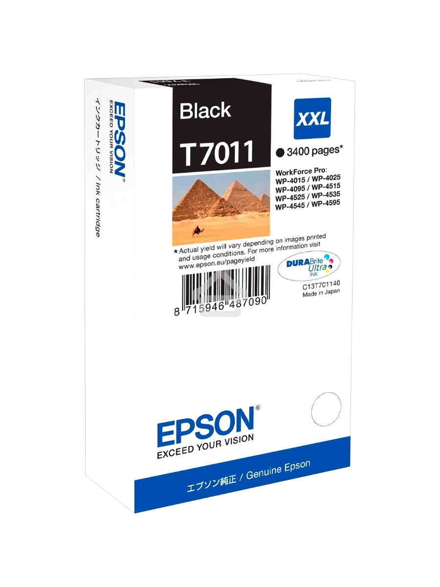 Струйный картридж EPSON C13T70114010 WP 4000/4500 Series Ink XXL Cartridge Black 3.4k