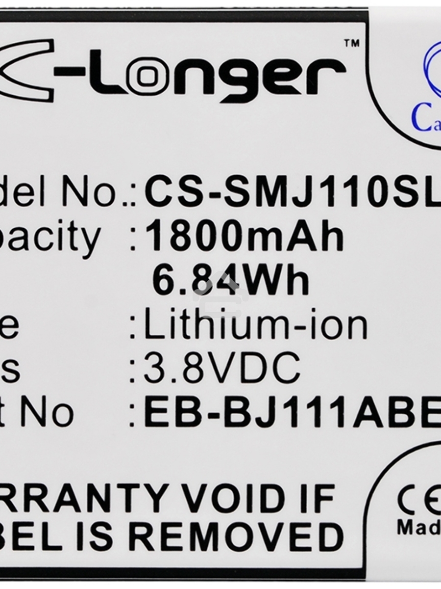 Аккумулятор CameronSinoCS-SMJ110SL EB-BJ111ABE для Samsung Galaxy J1 Ace, J1 Ace Neo 3.8V / 1800mAh / 6.84Wh