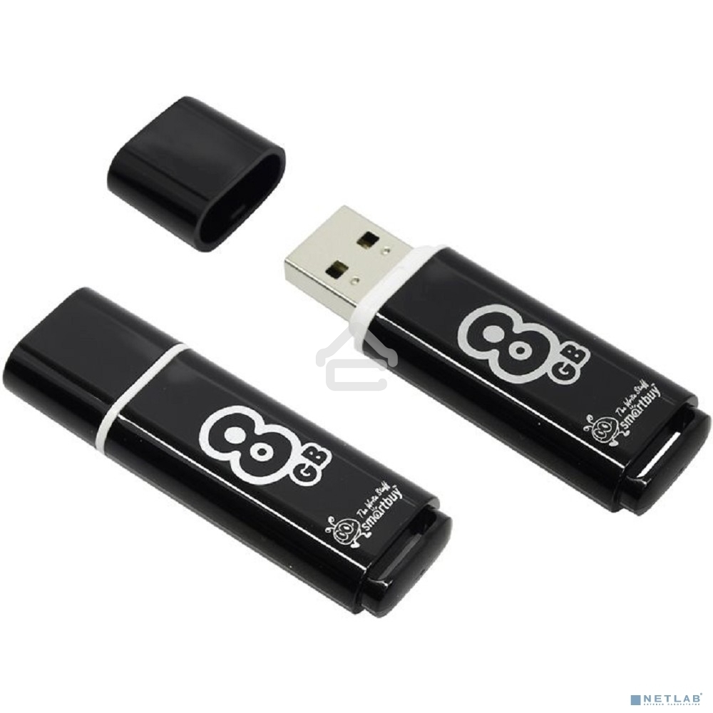Флешка USB Smartbuy USB 8Gb Glossy series черный SB8GbGS-K