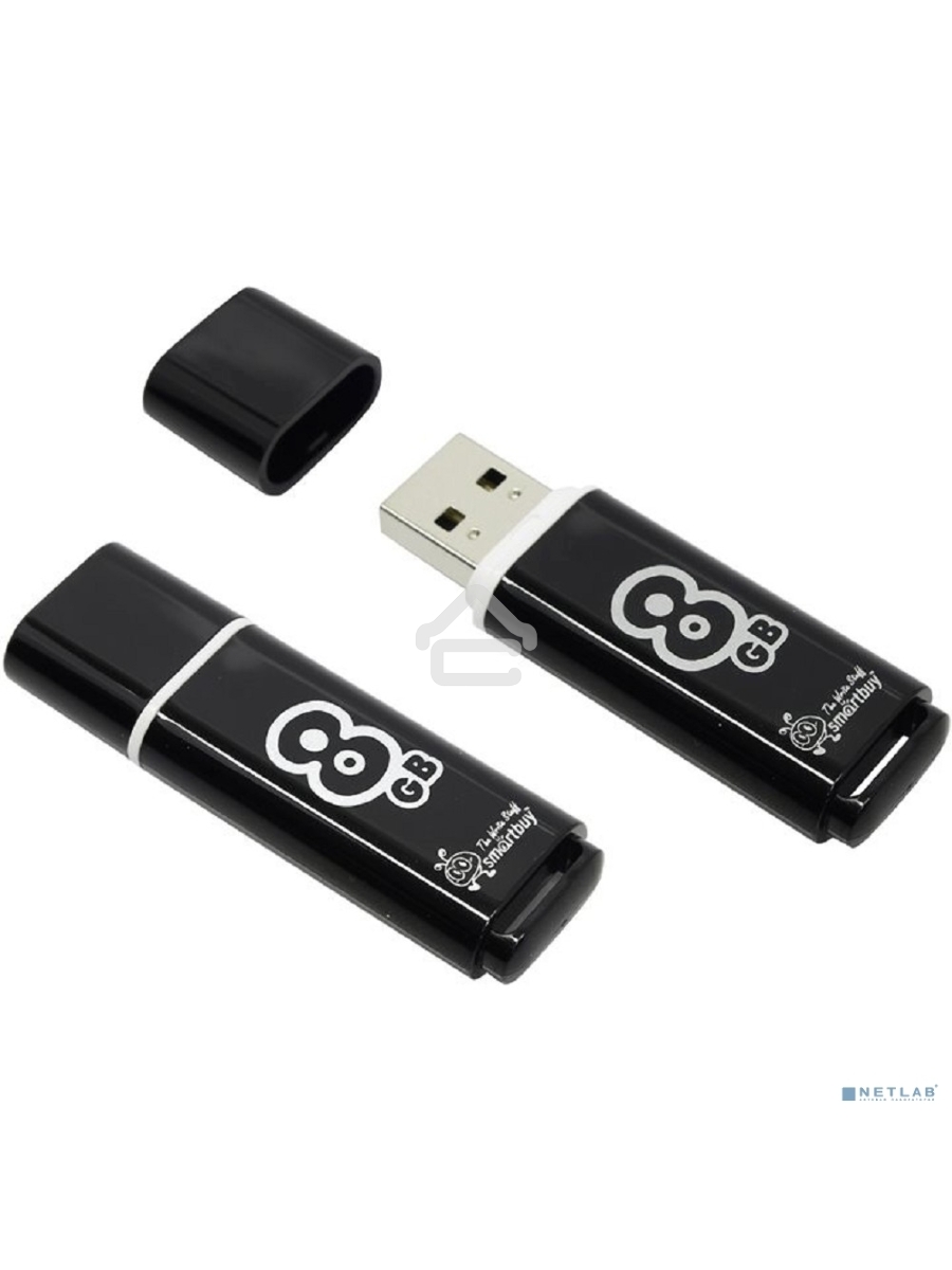 Флеш диск Smartbuy USB Drive 8Gb Glossy series Black SB8GBGS-K