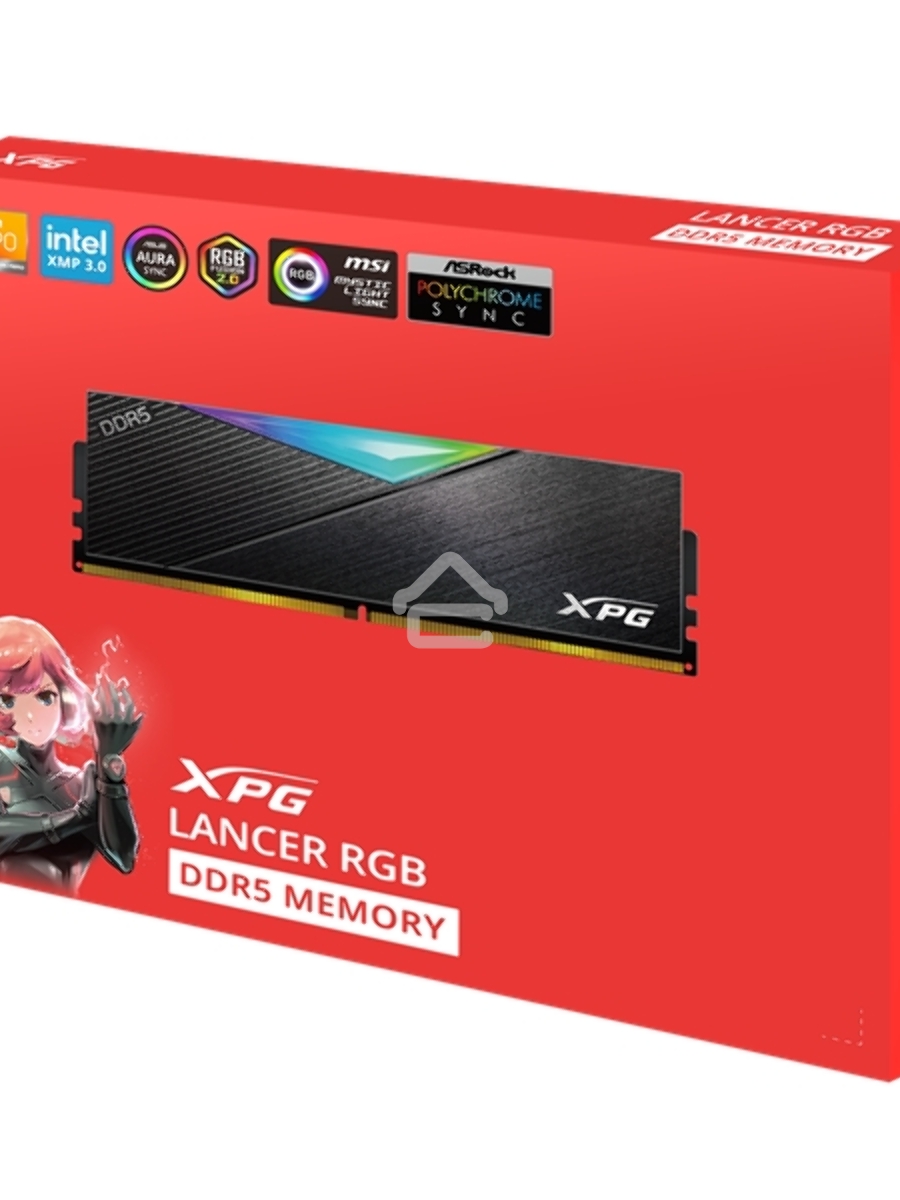 Оперативная память XPG Lancer, DDR5, 32GB (2x16GB), 7200MHz, CL34, DIMM, с радиаторами, RGB, черный