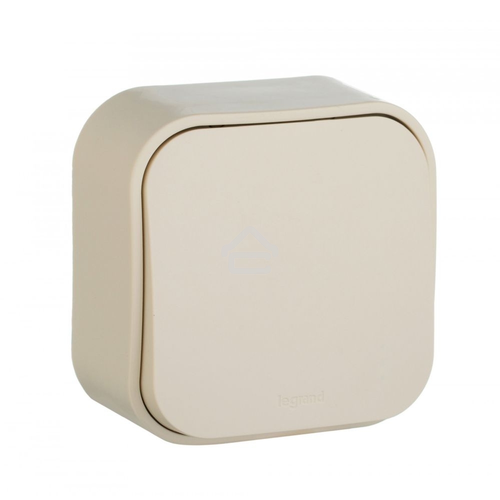 Выключатель 10A 1-клав., сл. кость Quteo