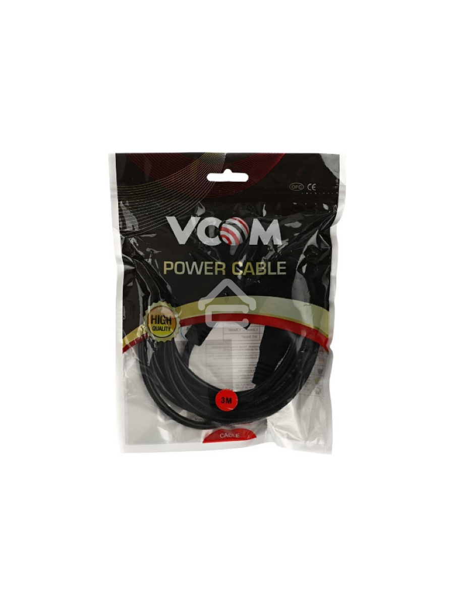 Кабель питания VCOM для ноутбуков 3М 3G*0.5mm 220V (CE022-CU) VDE стандарт