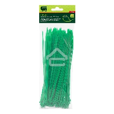 Хомуты Сибртех 200 х 3,6 мм, пластиковые, зеленые, 100 шт.