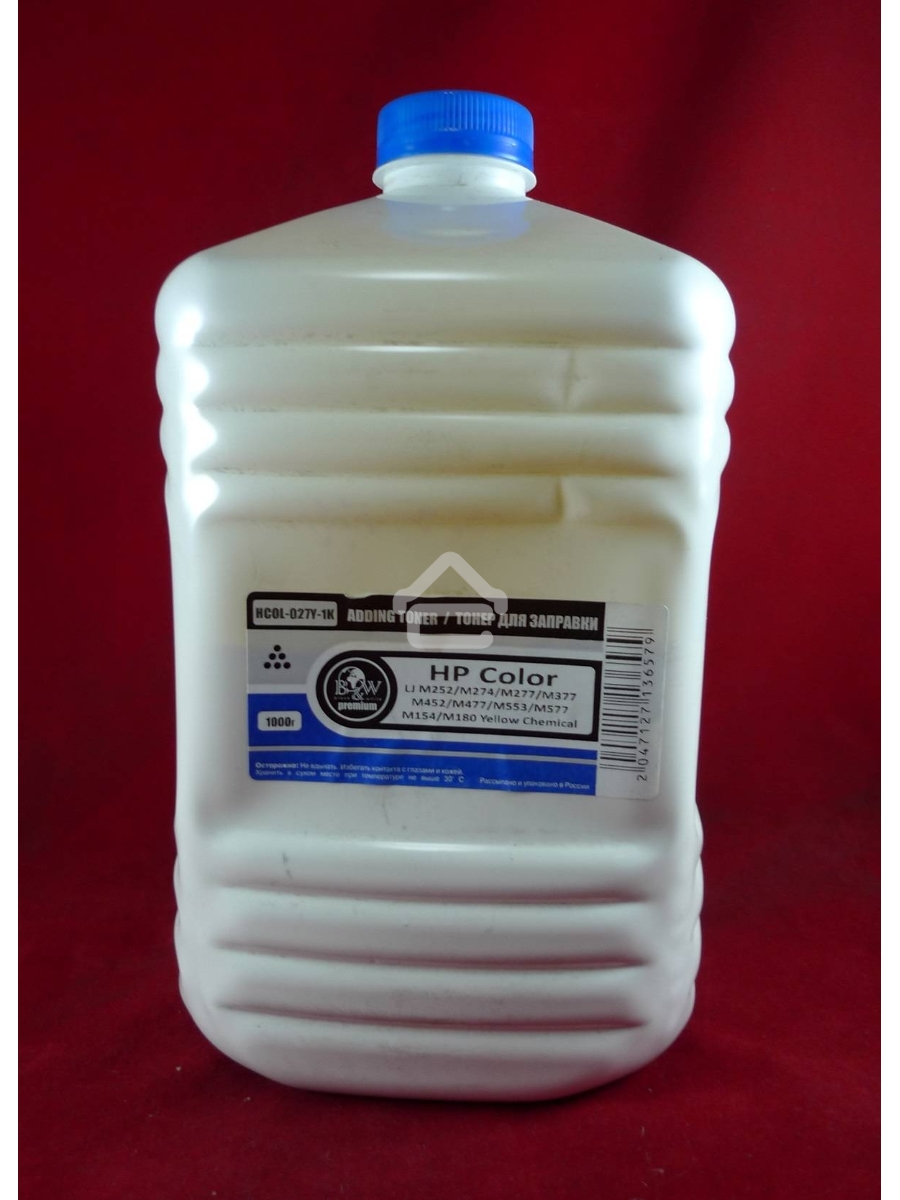 Тонер HP Color LJ M252/M274/M277/M377/M452/M477/M553/M577/M154/M180 (CF402/CF412/CF362/CF512/CF532) Yellow химический (кан. 1кг) BW Premium фас. Россия