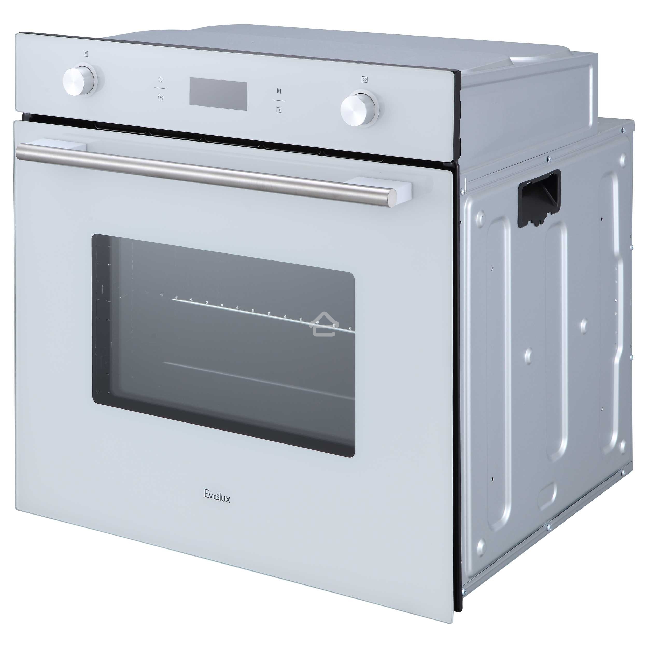 Духовой шкаф встраиваемый полноразмерный Evelux EO 650 PW, 60 см, 9 режимов, 70л, белое стекло