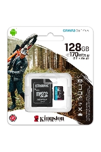 Карта памяти Kingston 128GB microSDXC Canvas Go Plus 170R A2 U3 V30 Card + ADP EAN: 740617301182
