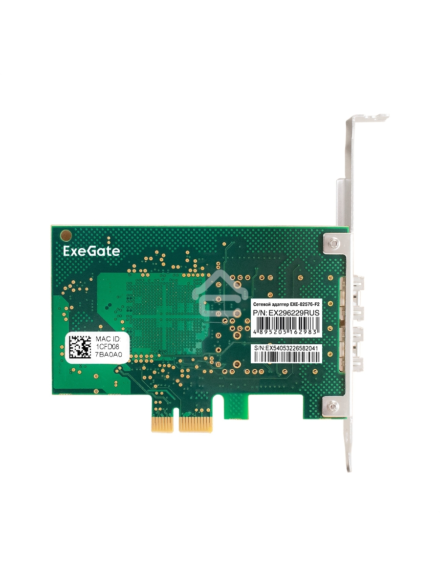 Сетевой адаптер ExeGate EXE-82576-F2 (PCI-E x1 v2.0, порты 2xSFP, 10/100/1000Mbps, Gigabit Server NIC Intel Chipset 82576-F2)