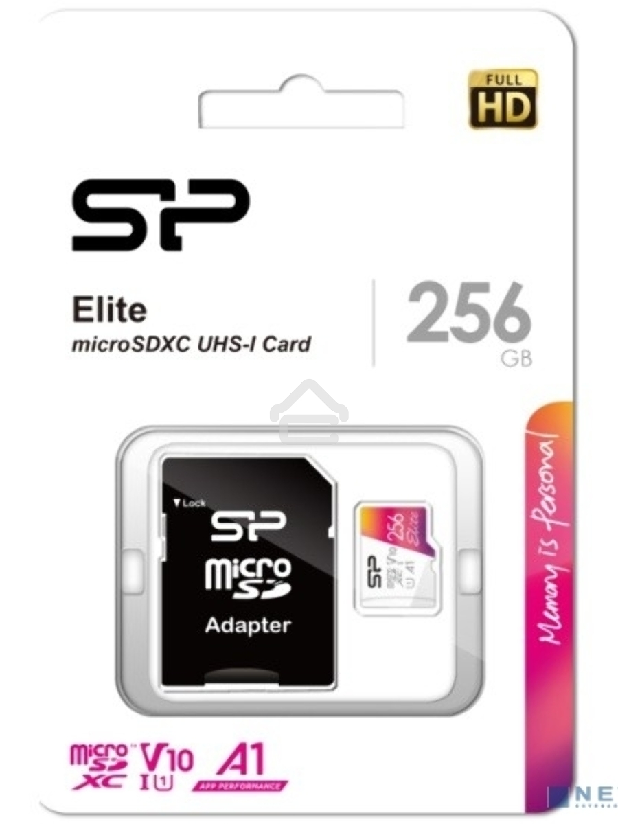 Флеш карта microSD 256GB Silicon Power Elite A1 microSDXC Class 10 UHS-I U3 100 Mb/s (SD адаптер)