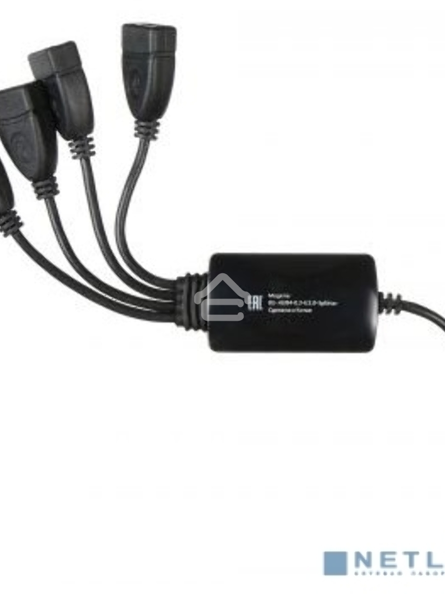 Разветвитель USB 2.0 Buro BU-HUB4-0.3-U2.0-Splitter 4порт. черный