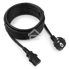 Кабель питания Cablexpert PC-186-1-5M, 5м, Schuko- C13, 3x1кв.мм, черный, с заземлением, пакет