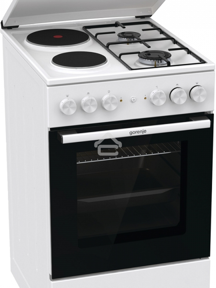 Плита комбинированная Gorenje GK5A12WG белый, конфорок 2 газовых и 2 электрических, духовка 68 л, 50 см x 85 см x 59.4 см