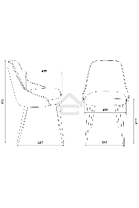 Стул для кухни Бюрократ KF-5_2 Velvet 20 комплект 2шт, молочный, металл черный на ножках (KF-5/VELV20_2)