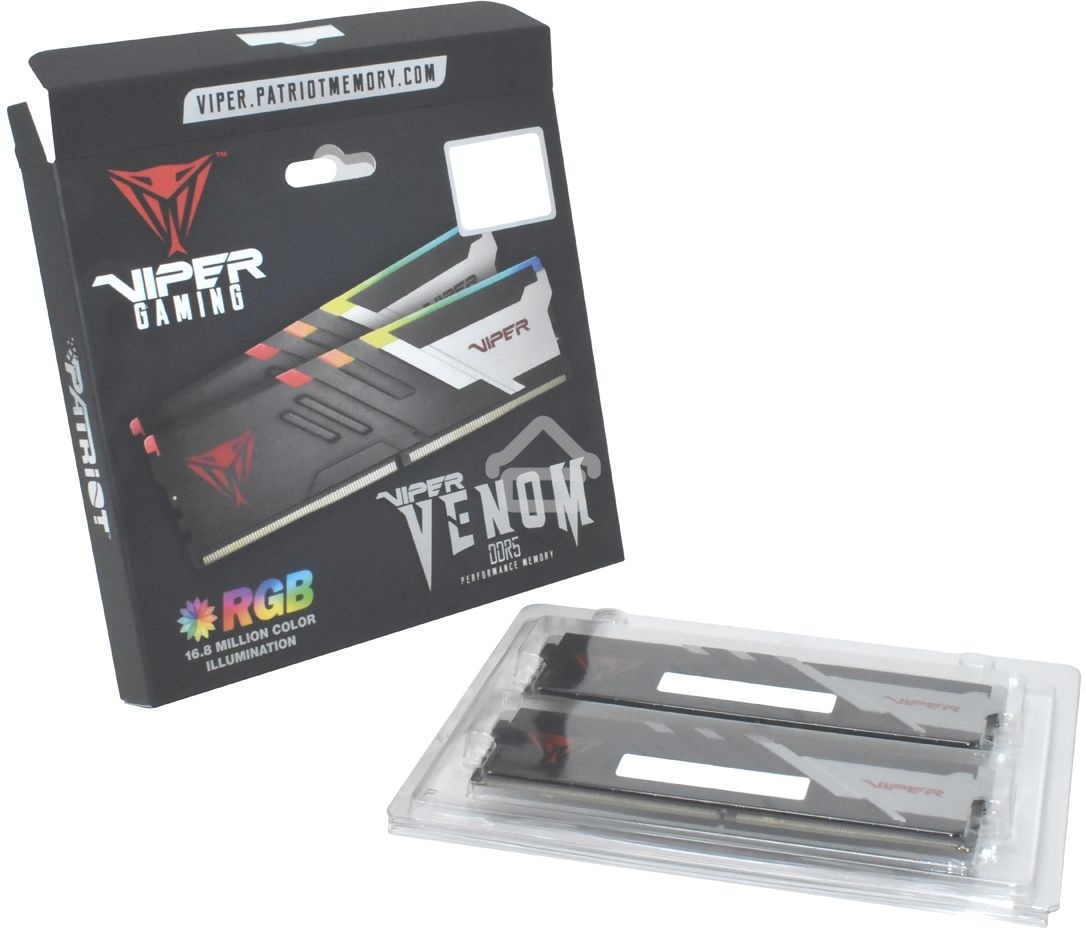Оперативная память Patriot Viper Venom, DDR5, 32GB (2x16GB), 5600MHz, CL36, DIMM, с радиаторами, RGB, черный