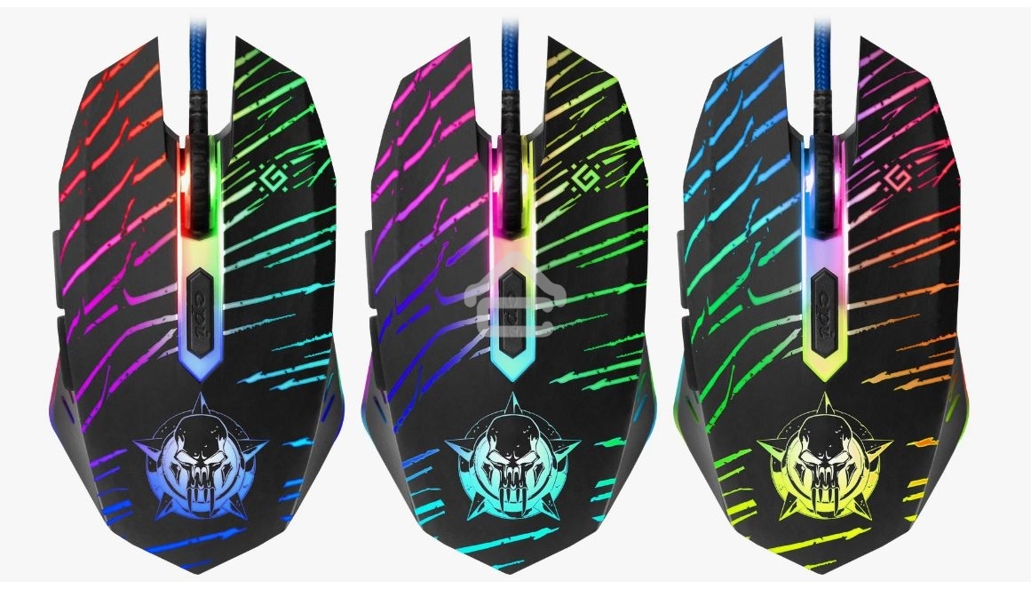 Мышь проводная Defender Dark Agent GM-590L черный, 12800 dpi, USB, кнопки - 6