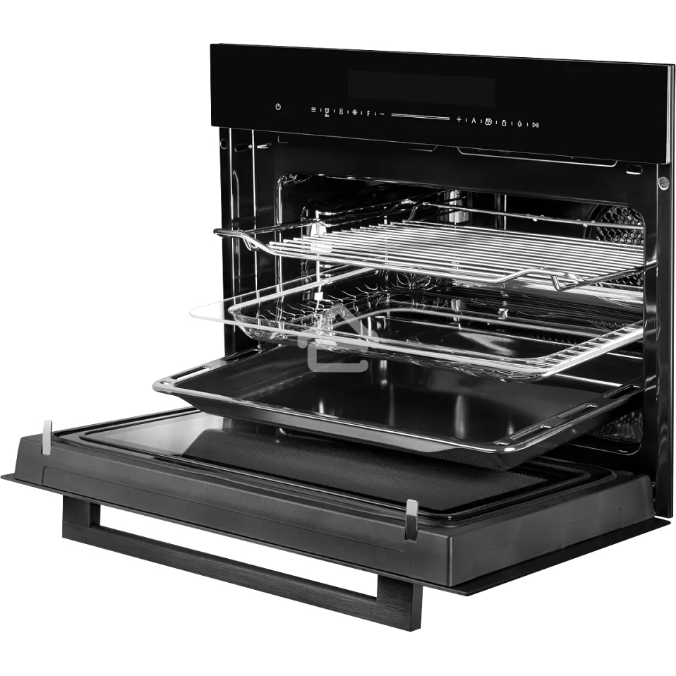 Встраиваемый духовой шкаф компактный, с СВЧ, ШхВхГ: 59.5х45.4х56.8 см, 50 л, гидролизная очистка, черный